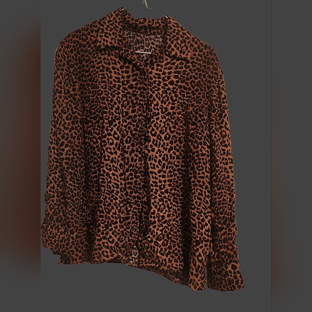 Leopard Print Button Down Shirt